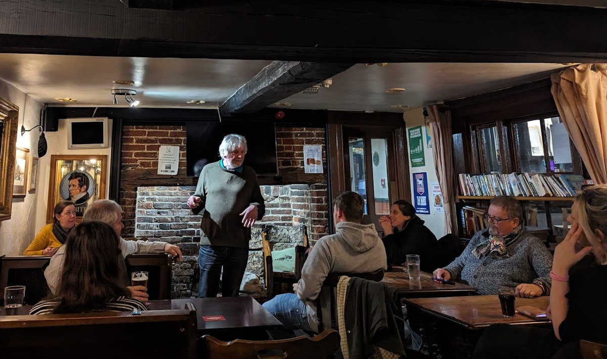 Storyteller Gerry Donlon performing at The Dove